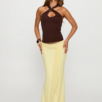 Caviar Tie Maxi Skirt Lemon