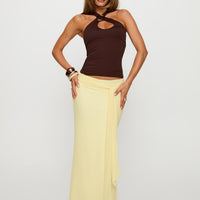 Caviar Tie Maxi Skirt Lemon