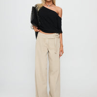 Boxie Mid Rise Wide Leg Jeans Cream