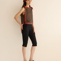 AMALIA TOP -- NOIR MONTMARTRE FOULARD