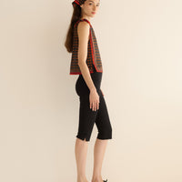 AMALIA TOP -- NOIR MONTMARTRE FOULARD