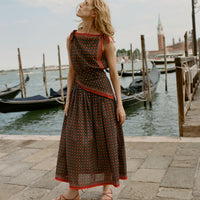 AMALIA TOP -- NOIR MONTMARTRE FOULARD