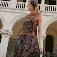 AMALIA TOP -- NOIR MONTMARTRE FOULARD