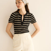 BRANDIE TOP -- NOIR ALLAIRE STRIPE