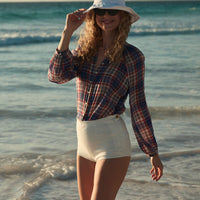 JANIS TOP -- CÔTE D'AZUR PLAID