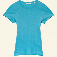 VIVI CASHMERE TEE -- MEDITERRANEAN SEA