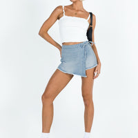 Bowden Skort Light Wash Denim