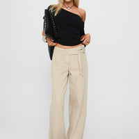 Boxie Mid Rise Wide Leg Jeans Cream
