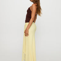 Caviar Tie Maxi Skirt Lemon