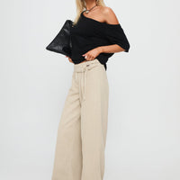 Boxie Mid Rise Wide Leg Jeans Cream