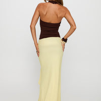 Caviar Tie Maxi Skirt Lemon