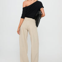 Boxie Mid Rise Wide Leg Jeans Cream
