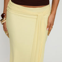 Caviar Tie Maxi Skirt Lemon