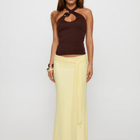 Caviar Tie Maxi Skirt Lemon