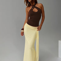 Caviar Tie Maxi Skirt Lemon