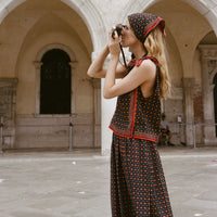 AMALIA TOP -- NOIR MONTMARTRE FOULARD