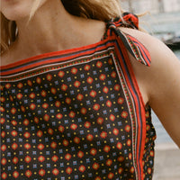 AMALIA TOP -- NOIR MONTMARTRE FOULARD