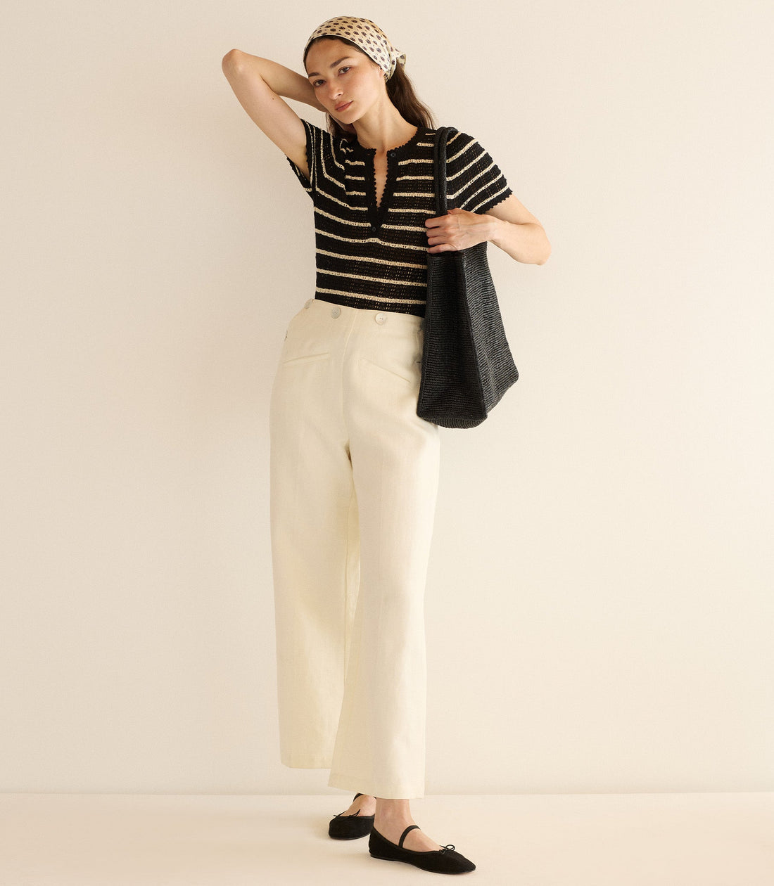 BRANDIE TOP -- NOIR ALLAIRE STRIPE