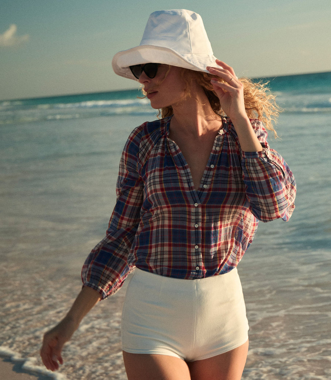 JANIS TOP -- CÔTE D'AZUR PLAID