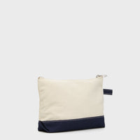 Navy Monogrammed Canvas Make-Up Bag