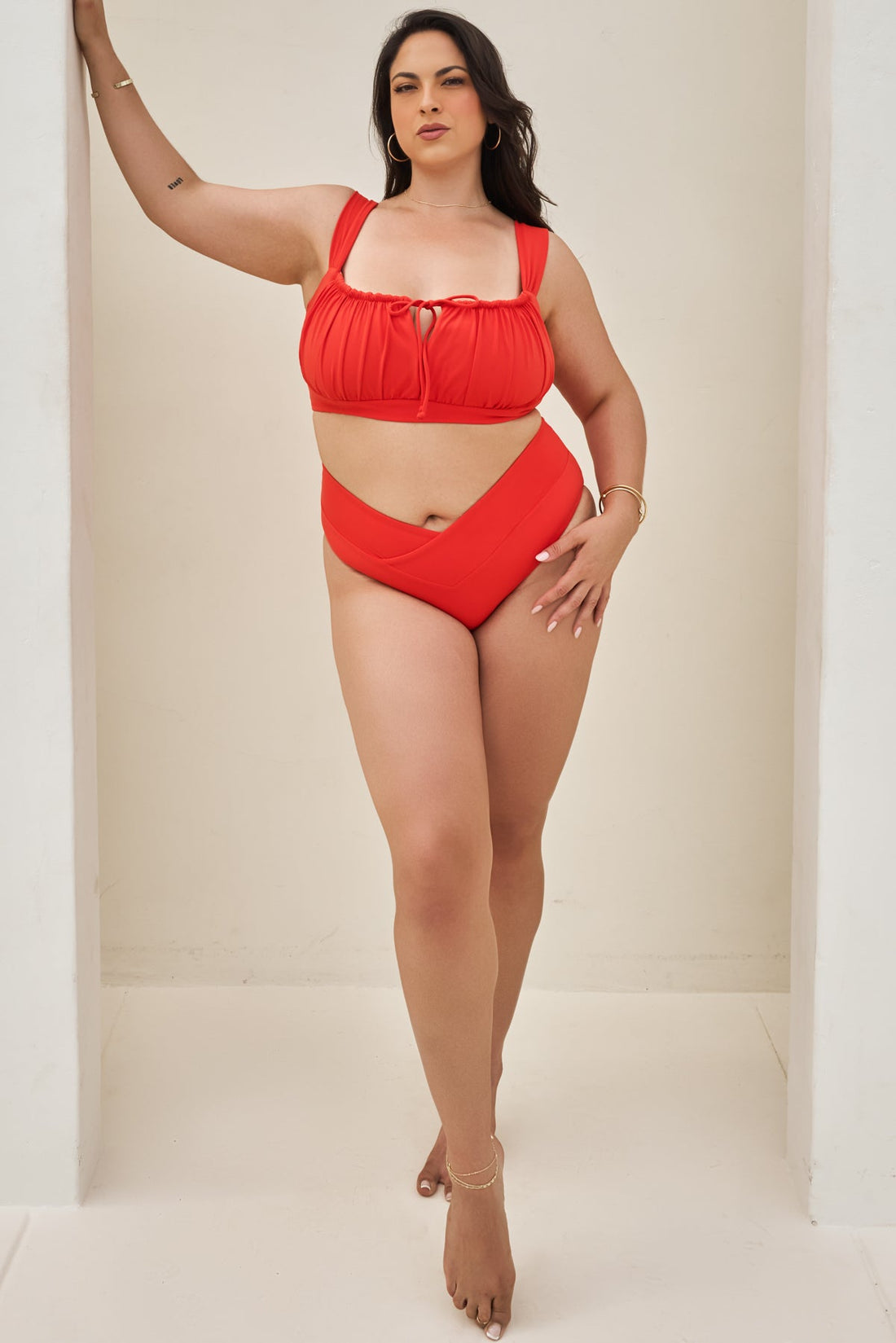 Crisscross Hourglass® Cheeky Bikini Bottoms - Poppy