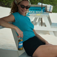 VIVI CASHMERE TEE -- MEDITERRANEAN SEA