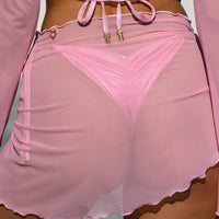 Crush Micro Mesh Sarong Baby Pink